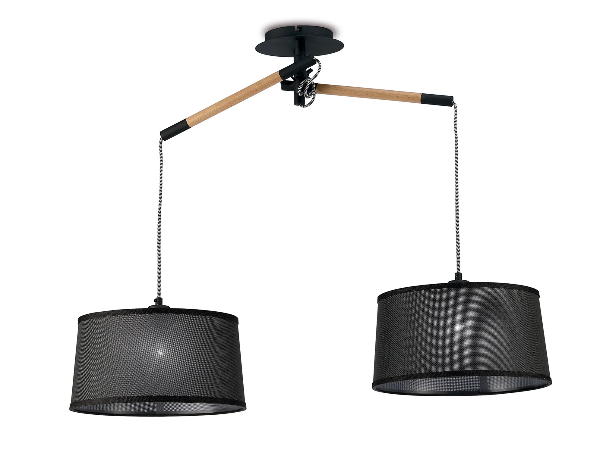 M4931  Nordica Pendant 2 Light Matt Black